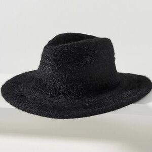Anthropologie Black Fuzzy knit rancher